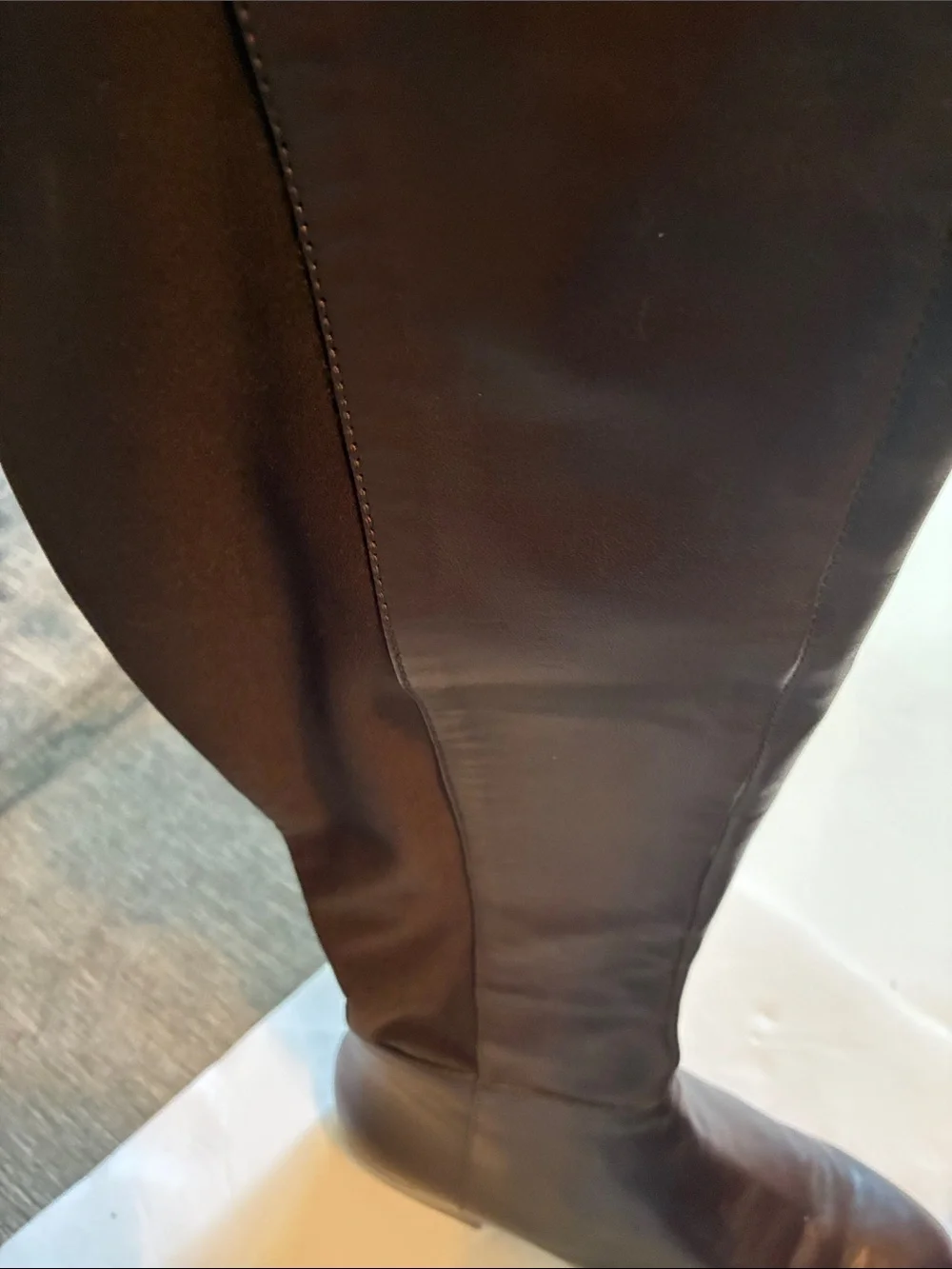 Michael Kors Dark Brown Leather Over-the-Knee Boots Size 8 Like New Condition